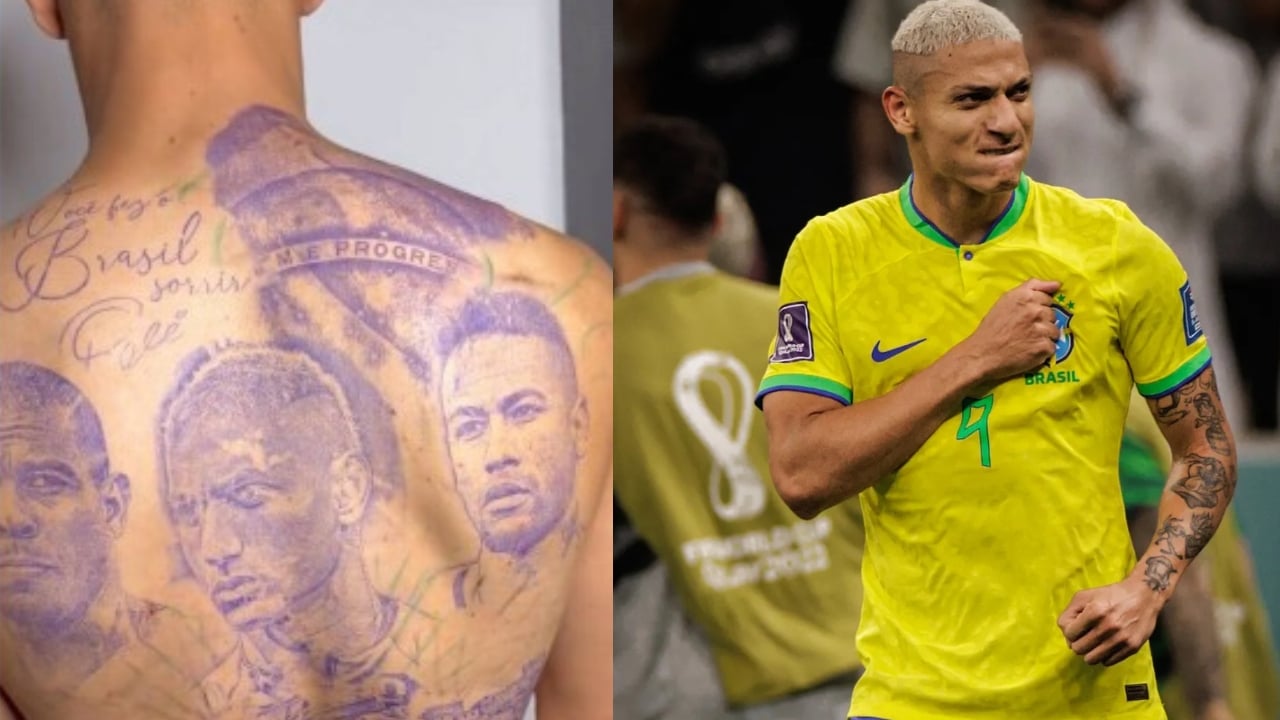 Richarlison Tatua Rosto De Neymar E Ronaldo Nas Costas E Divide