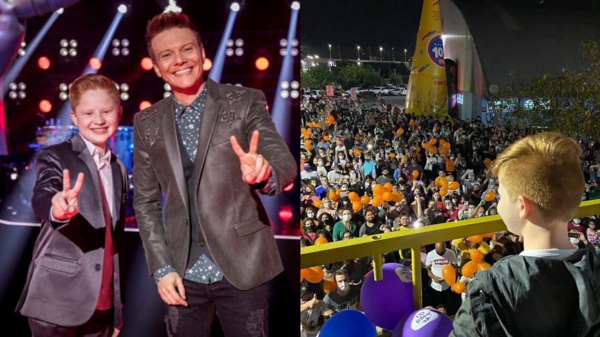 Show com vencedor do ‘The Voice Kids’ gera aglomeração Famosos EM OFF