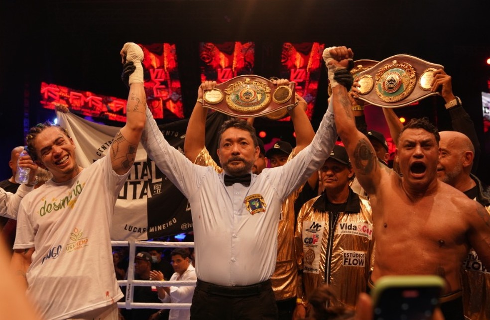 Whindersson Nunes e Popó lutaram boxe (Foto: Ricardo Franzen)